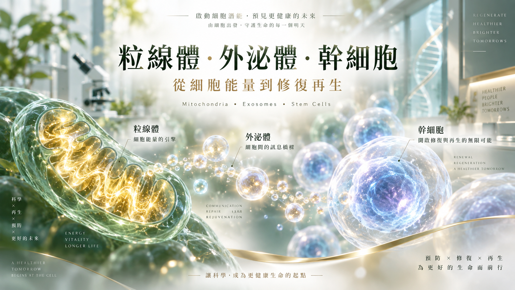 認識外泌體、粒線體與幹細胞：分類、療程配套與國際臨床證據
